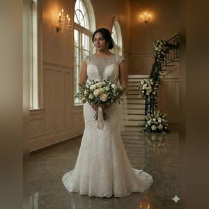 Mon Cheri Sz 12 David Tutera Athena Wedding Gown Ivory